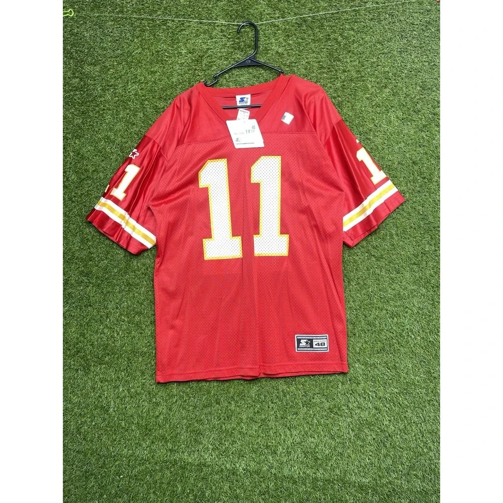 Kansas City Chiefs Starter Jersey Mens 48 XL Elvis Grbac #11 QB Red Football